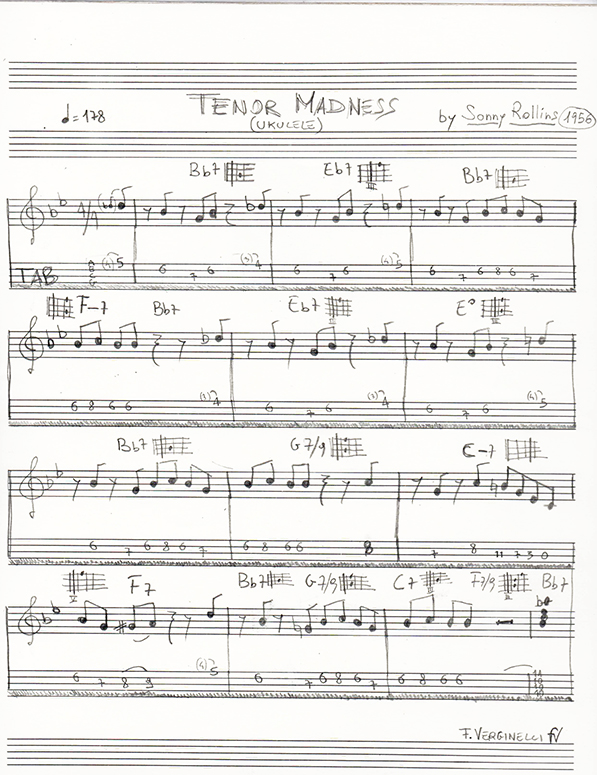 TenorMadness Ukulele Music Score verginelli